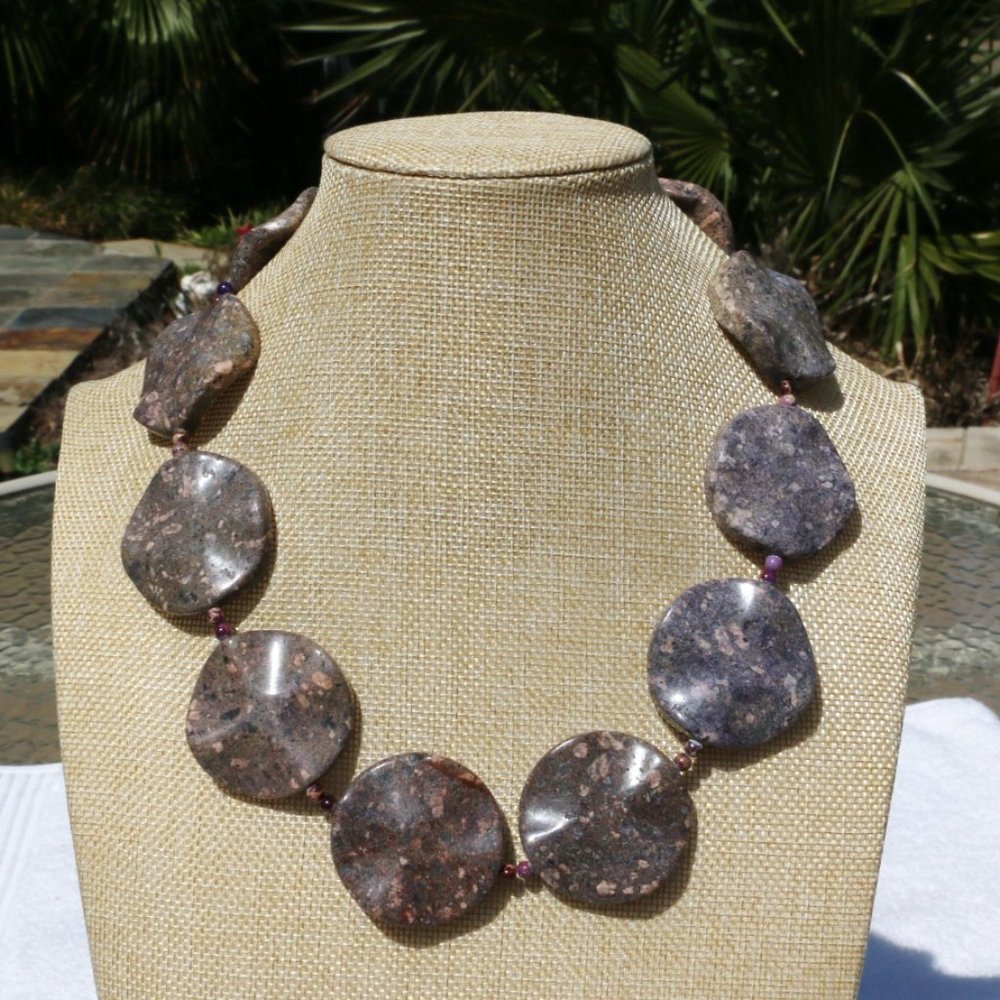 Boho Necklace Polished Agate Chunky Natural Stone - Picture 6 of 6